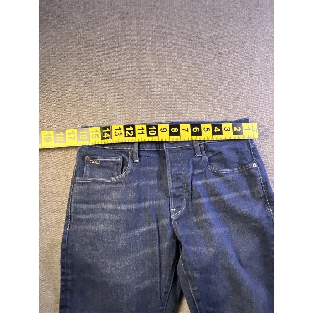 G-Star Raw 3301 Slim Fit Button Fly Dark Wash Denim Jeans Size Men's 32x29 Blue